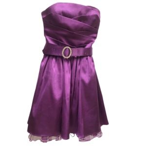 City Studio Violet Purple Strapless Party Dress for Prom or Quinceañera Size 3